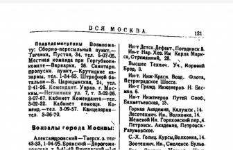 «Вся Москва». 1922 г.