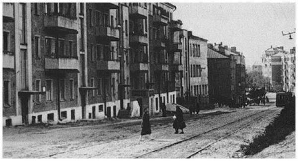 Shmitovskiy Lane, 1935. Now there is no Street, where the Institution was situated, as it was attached to Shmitovskiy Lane. Photo: www.umiat-termo.ru 