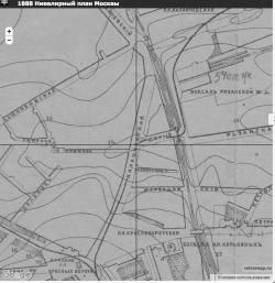 Kalanchevskaya Square on the map of Moscow, 1888. Photograph: Retromap Kalanchevskaya Square on the map of Moscow, 1888. Photograph: Retromap